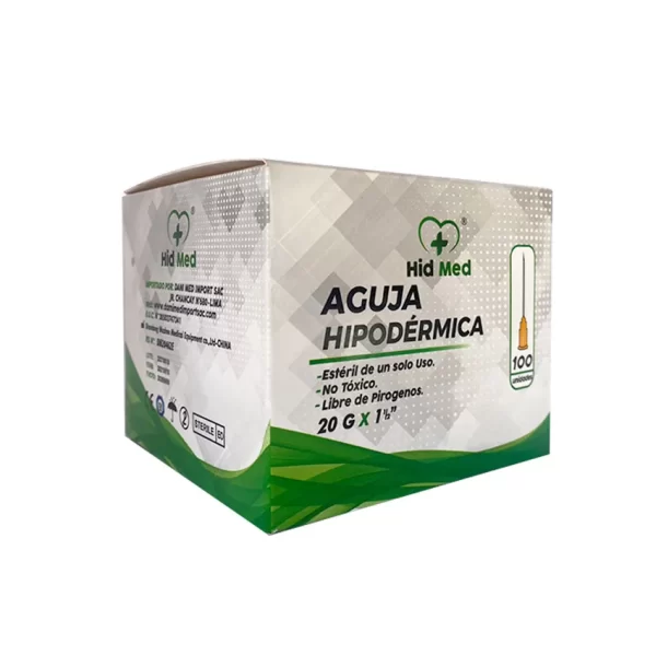 aguja hipodermica descartable 20g x 11/2"